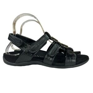 Vionic Amber Adjustable Adjustable Black Sandals with Stone Womens‎ Size 7
